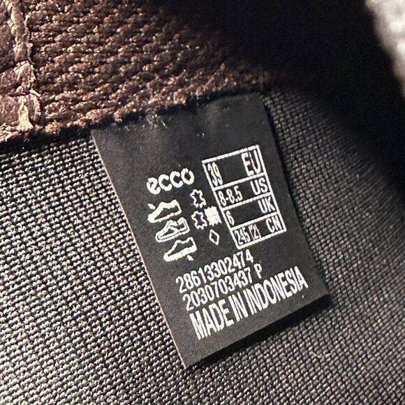 Womens 8-8.5 / EU 39 Ecco Skyler Ankle Boots Brown Nubuck Chelsea Wedge EUC - Picture 9 of 9